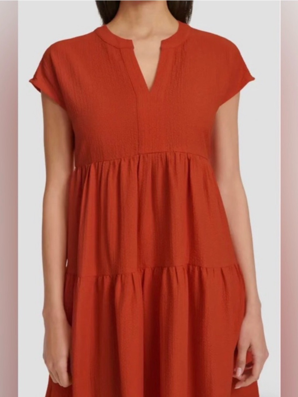 Calvin Klein V-Neck Tie-Waist Mini Dress